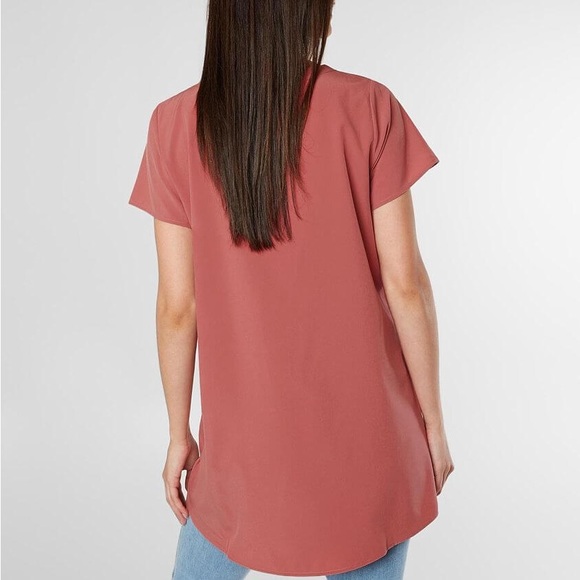 🩶5/$30 BKE Red Brand Dusty Rose Pink Criss Cross Short Sleeve Top Size Small NEW - Picture 12 of 12